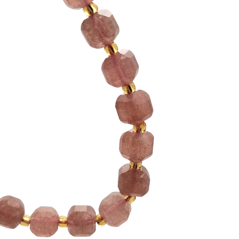 Strawberry Quartz Cube Bracelet